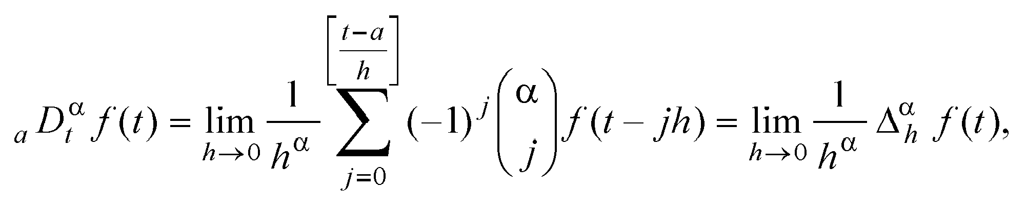 GL definition of fractional derivative